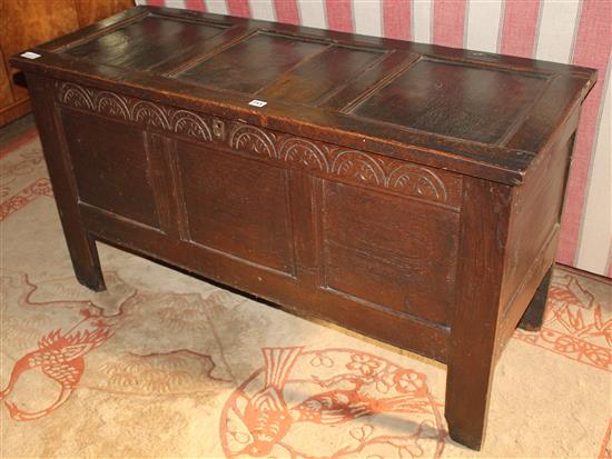 Panelled oak coffer